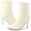 BLISSFUL STEP Women's Stiletto High Heel Square Toe Side Zip Ankle Boots - 3 of 4