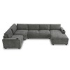 YOOCOZZ Chenille Sectional Sofa with Sturdy Plastic Legs, 2 Armrest Cup Holders and Chaise Lounge - 2 of 4