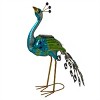 Alpine Corporation LED Solar Garden Peacock: Iron Sculpture, Outdoor Decor, 20" Height - 4 of 4