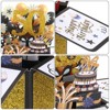 Unique Bargains 3D Handcrafted Pop-Out Funny Greeting Card Black Gold - 4 of 4