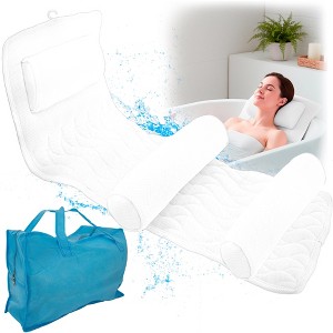5 Star Super Deals Full Body Bath Pillow & Mat w/ 2 Lumar Pillows Ergonomic  Air Mesh - Bathtub Spa Cushion for Neck, Shoulder & Back Support - 1 of 4