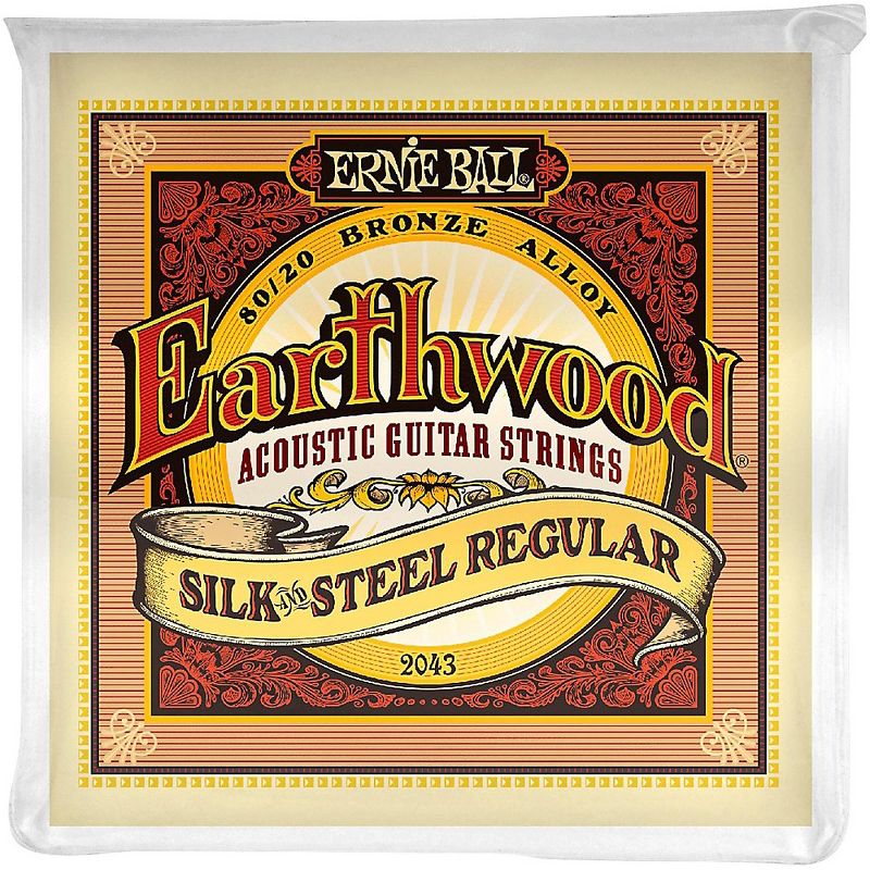Ernie Ball 2043 Earthwood 80/20 Bronze Silk and Steel Acoustic Guitar Strings, 1 of 4