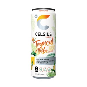 CELSIUS SparklingTropical Vibe Functional Energy Drink - 12 fl oz Can - 1 of 4