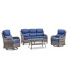 Gymojoy Outdoor Patio Sofa Coffee Table with Swivel Chairs - 3 of 4