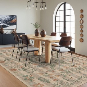 Floral Botanical Washable Rug for Living Room Soft Vintage Insect Butterfly Rugs Low Pile Carpet for Bedroom Dining Nursery Rug - 1 of 4