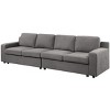 Waylon 119" Gray Polyester 4-Seater Sofa with Pockets - 2 of 4