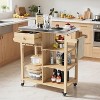 Outdoor Grill Cart, Patio Bar Cart Prep Table with Drawer, Towel Racks, Open Shelves, Stainless Steel Top & Wheels, Portable Kitchen Rolling Island - 4 of 4
