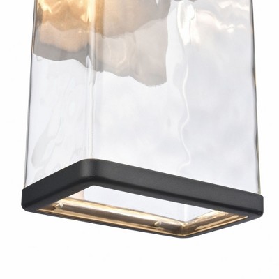 Charcoal Black LED Outdoor Wall Sconce with Clear Glass