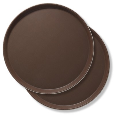 Jubilee 10 x 14 Rectangular Restaurant Serving Trays (Set of 2), Brown -  NSF Certified Non-Skid Food Service Tray