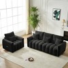 2-piece Teddy Fabric Modern Oversized Sofa Set with Pillows, Cushions, and Solid Wood Frame - 2 of 4