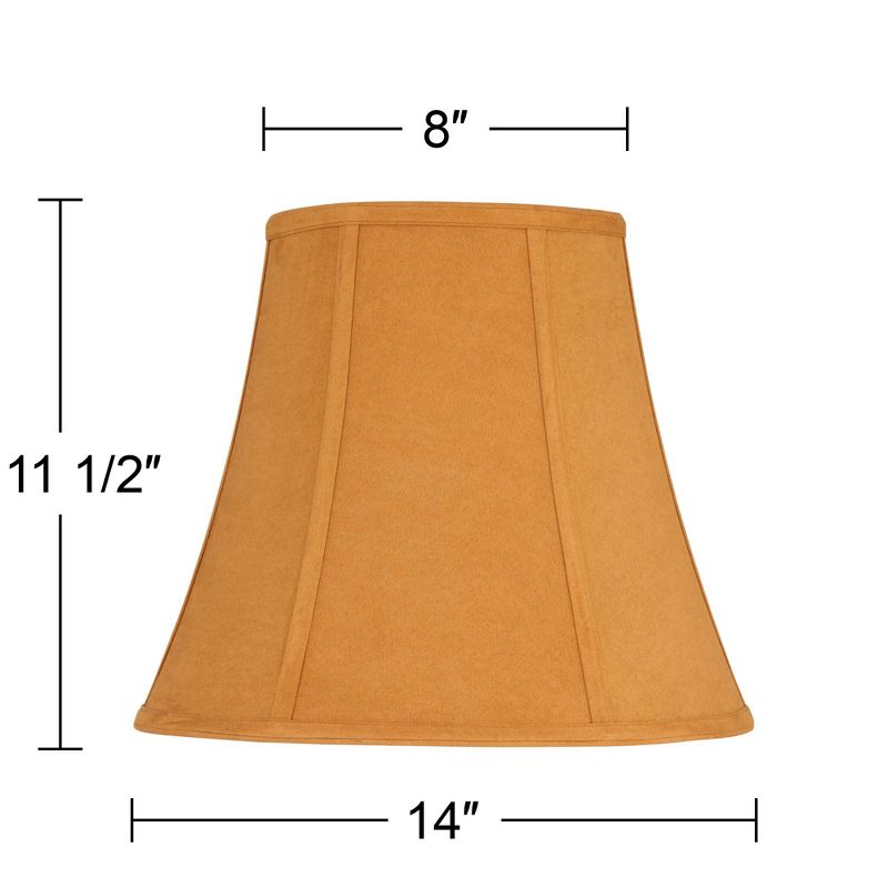 Springcrest Bell Lamp Shade Rust Medium 8" Top x 14" Bottom x 12" Slant x 11.5" High Spider Replacement Harp and Finial Fitting, 5 of 8