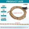 Unique Bargains Extension DIY Repairing Twisted Cloth Covered Lamp Wire with Plug 18 AWG - 2 of 4
