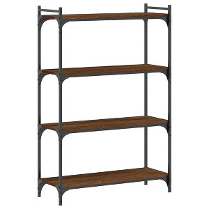 vidaXL Bookcase Storage Bookshelf Display Book Cabinet Engineered Wood - Brown Oak 31.5" 47.2" - 1 of 4