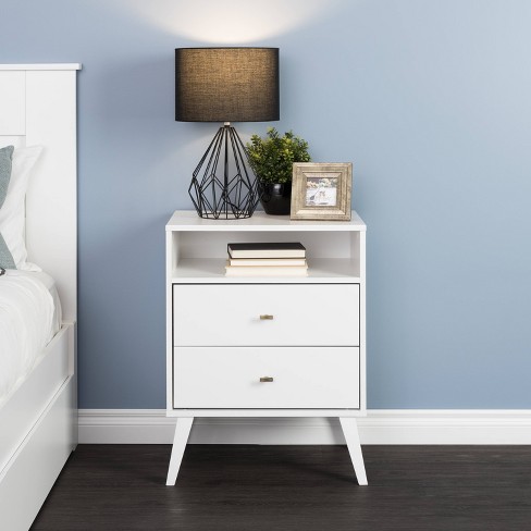 White nightstand with deals storage