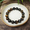 16MM Yellow Blue Tigers Eye Beaded Bracelet for Men, Natural Chakra Gemstone for Luck and Protection - 3 of 4