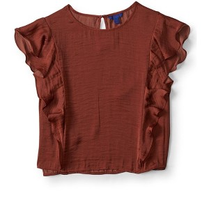 Aeropostale Womens Ruffled Crop Pullover Blouse - 1 of 1