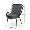2 Pieces Patio Chairs, Outdoor Wicker Furniture Upholstered Seating, Modern Rattan Chair, Conversation Chairs, Bistro Chairs - 4 of 4