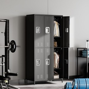 Garvee Steel Storage Locker Cabinet, 72" Heavy-Duty Metal Locker for School, Gym & Office, Black - 1 of 4