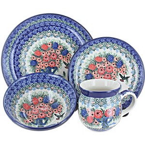 Blue Rose Polish Pottery Ceramika Artystyczna Dinnerware (16 PC) - 1 of 1