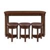 Grungis 4 Piece Wood Dining Table Set,Breakfast Table and Chairs Set with 3 Upholstered Padded Stools,Dining Table Set for Kitchen - 4 of 4