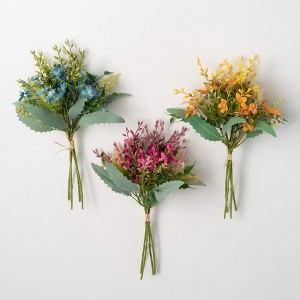 15.5"H Sullivans Spring Bright Flowering Bushes Set of 3, Multicolor - 1 of 3