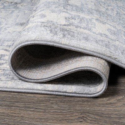 Light Gray/Ivory Reversible Synthetic Runner Rug 8' x 80'