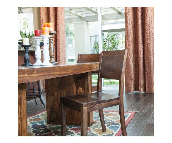 Acacia Wood Solid Dining Chairs - (Set of 2) - Timbergirl