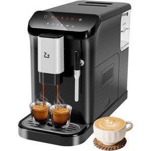 Super-Automatic Espresso Machine with Grinder, 20 Bar Pressure, Touchscreen Coffee Maker, 1.5L Removable Water Tank, One-Touch Cappuccino, Black - 1 of 4