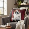 Puppy Print 18 Inch Decorative Pillow – Bulldog Baby Design by Manual Woodworkers and Weavers - 2 of 3