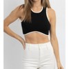 Women's RENA RIBBED CROP - OLIVACEOUS - 3 of 4