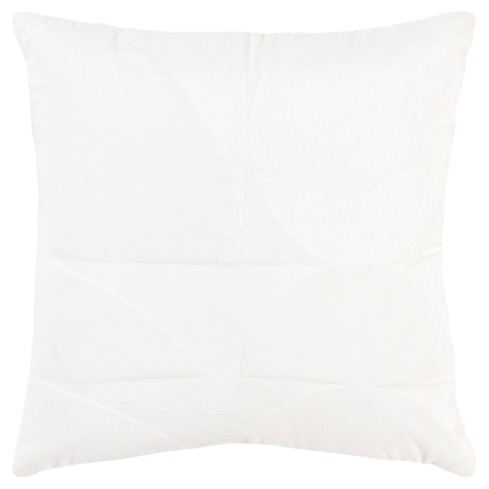 Photos - Pillowcase 20"x20" Oversize Geometric Square Throw Pillow Cover White - Rizzy Home