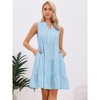 INSPIRE CHIC Women's Sleeveless V Neck Above Knee Summer A Line Casual Dresses - 4 of 4