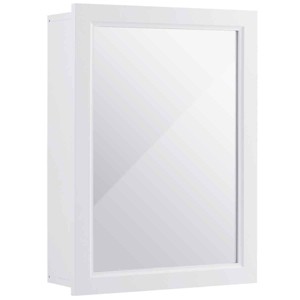 Tangkula Bathroom Mirror Cabinet Two Shelves Adjustable Storage Cupboard White - 1 of 4