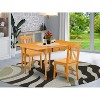 HomeStock 3-Pc Natural Brown Oak Finish Solid Wood Top with Dropleaf Dining Table Set - 2 of 4