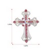 Anna-Kaci Silvery Tone Religious Cross Brooch Sparkling Aquamarine Blue or Victorian Clear Crystal Rhinestones - 2 of 4