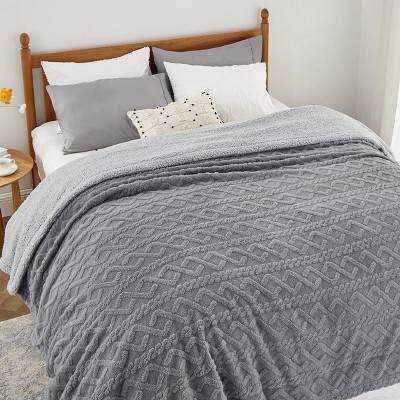 Bedsure | Faux Fleece Jacquard Thick Fuzzy Throw Blanket