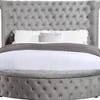 Gaiva 87" King Bed Gray Velvet - Acme Furniture - 3 of 4