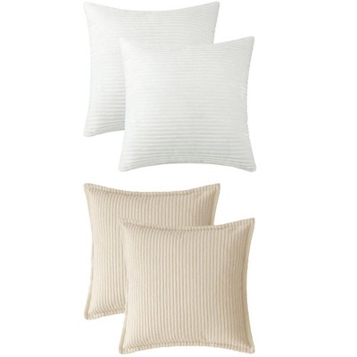 REGALWOVEN 4 Pcs Solid striped Modern Couch Sofa Home Pillow Covers 18" x 18"