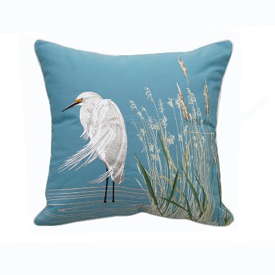 RightSide Designs Snowy White Egret Indoor/Outdoor Throw Pillow