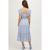 PinkBlush Blue Floral Front Ruched Ruffle Shoulder Tiered Maternity Midi Dress - 4 of 4