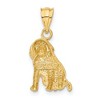 Black Bow Jewelry 14k Yellow Gold 2D Satin and Diamond Cut Dog Pendant or Charm - 3 of 4