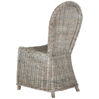 Merdan White Rattan and Cane Transitional Side Chair Set