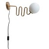 Storied Home Metal and Glass Wall Sconce with Glass Orb Globe, Gold Finish and Frosted White - 3 of 4