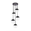 Elegant Lighting Eclipse 5 Lights Black Pendant With Clear Glass - 3 of 4