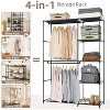 HONEIER 49"L Spacious Metal Garment Rack Storage Closet Black - 4 of 4