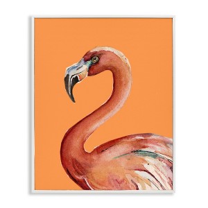 Stupell Industries Tropical Flamingo Bird Portrait Watercolor Detail Framed Giclee Art - 1 of 4