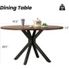 FONTOI Dining Tables, Rectangular Wood Kitchen Table with Sturdy Metal Frame, Modern Appeal, Brown, 47.2"*47.2"*29.5" - 4 of 4