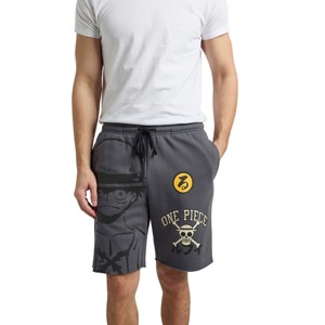 Bioworld One Piece Luffy Men's Gray Cotton Fleece Lounge Shorts