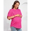 Women's Maternity Dolman Top Short Sleeve Loose Fit Pregnancy Comfort Casual Blouse - 4 of 4