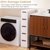 Tangkula 5-Drawer Narrow Rolling Storage Cabinet w/ Pull Handles Built-in Wheels - 4 of 4